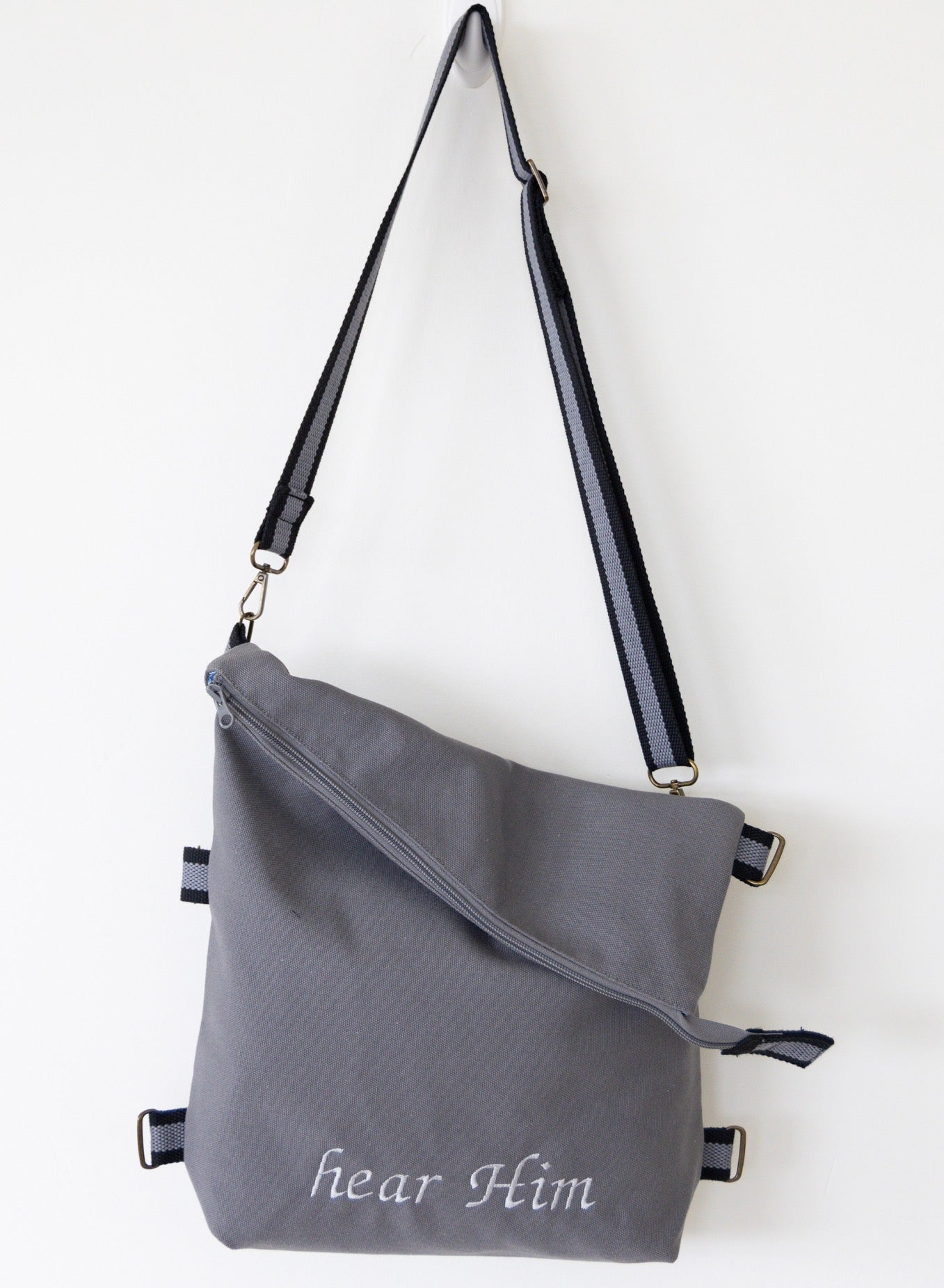 Go and Do Missionary Bag hanging on hook