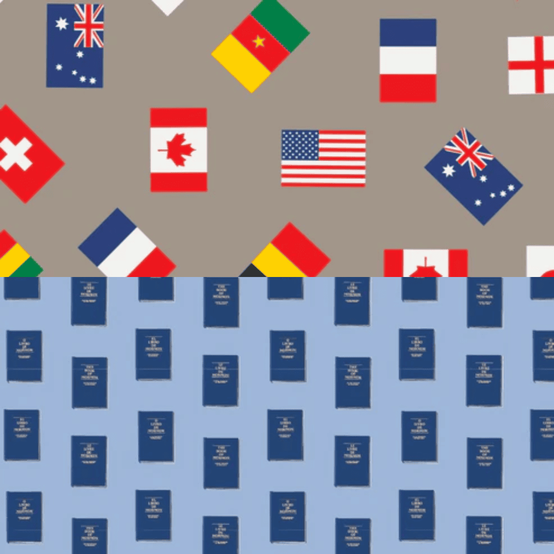 International Flags and Book of Mormon linings for the 3-In-1 Missionary Bag
