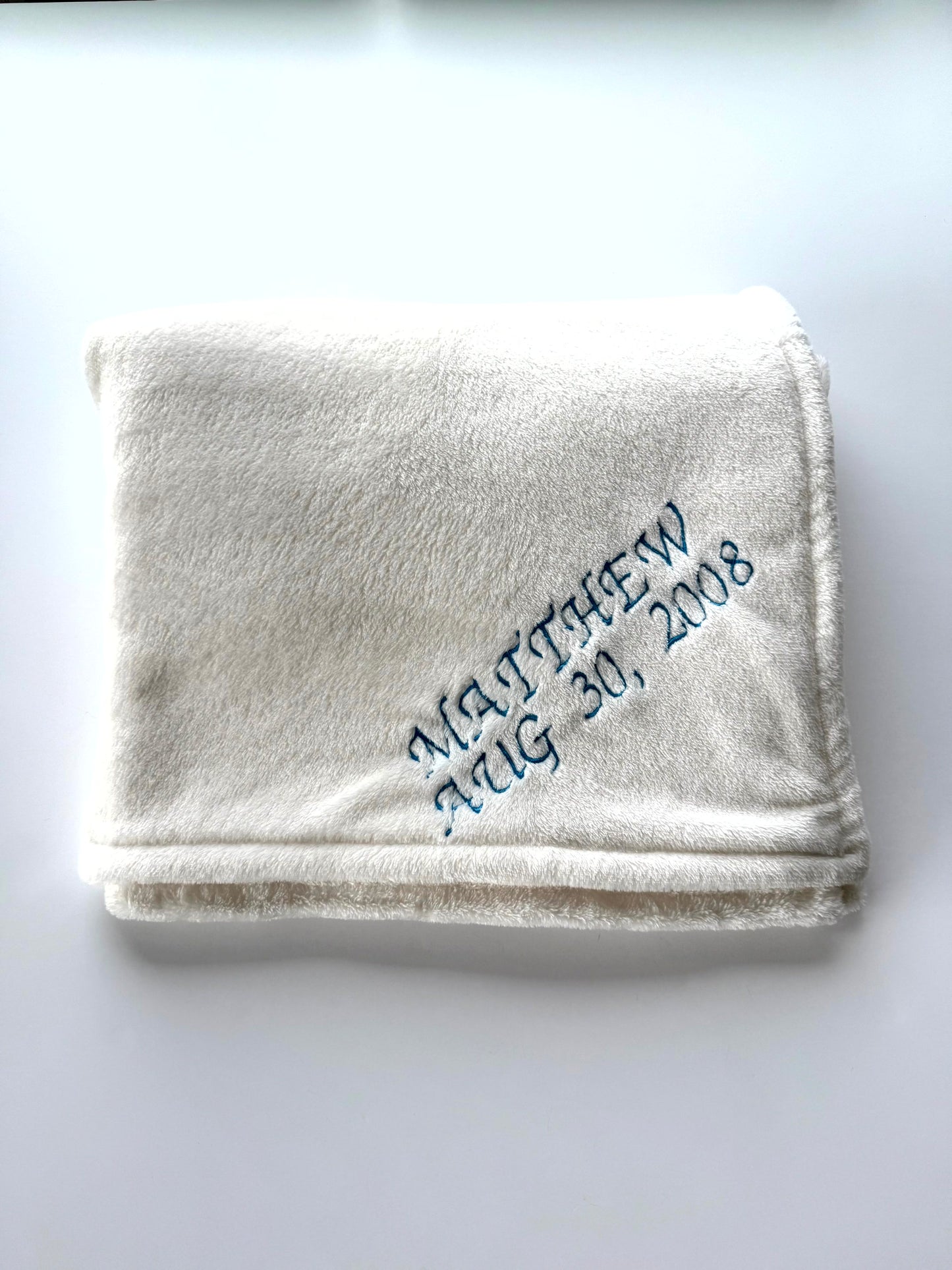 Personalized Children's LDS Baptism Blanket - Name and Baptism Date