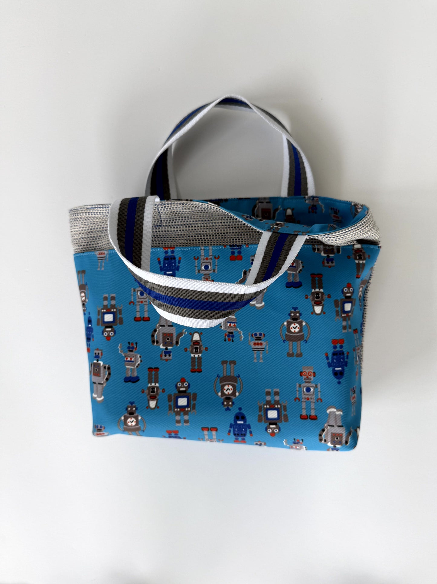 Children's Scripture Bag with big pocket and robots print