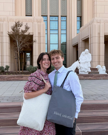 Classic Custom-Embroidered LDS Temple Shoulder Bag for Men and Women