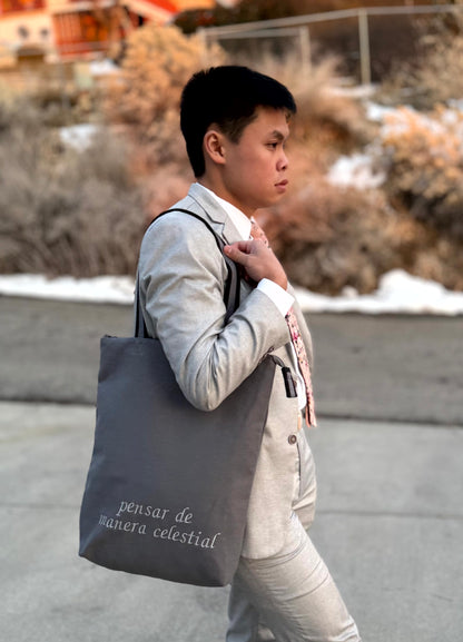 Classic LDS Temple Bag - "think celestial" Embroidery and Gospel-Themed Lining