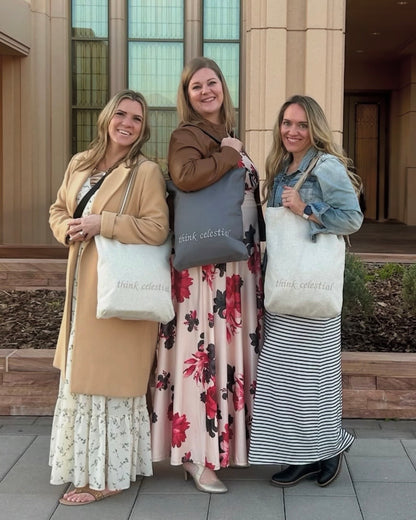 Classic Custom-Embroidered LDS Temple Shoulder Bag for Men and Women
