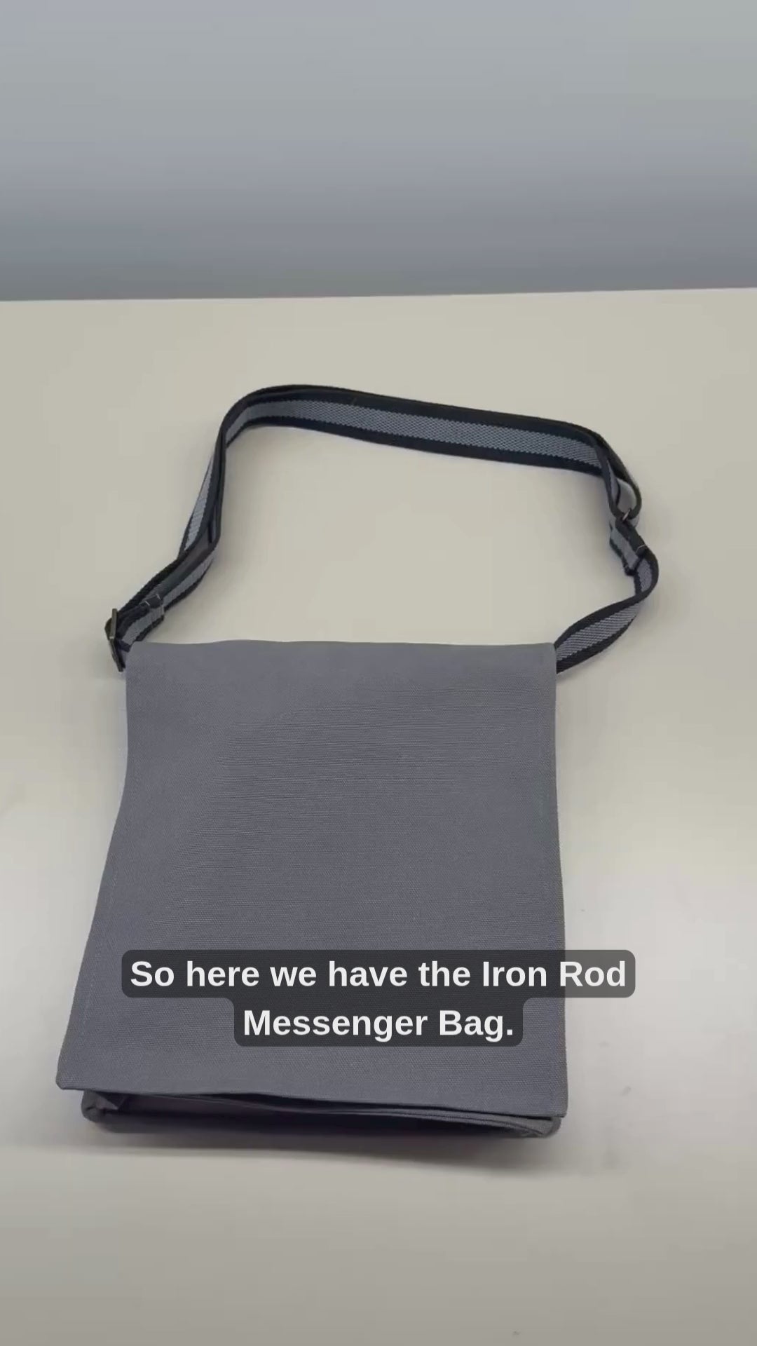 Demonstrating the features of the Iron Rod Missionary Messenger Bag