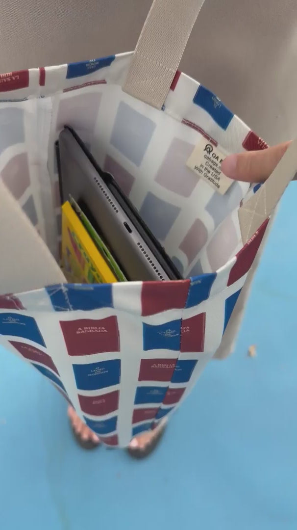 Items placed inside the Everyday LDS Scripture and Little Church Tote Bag
